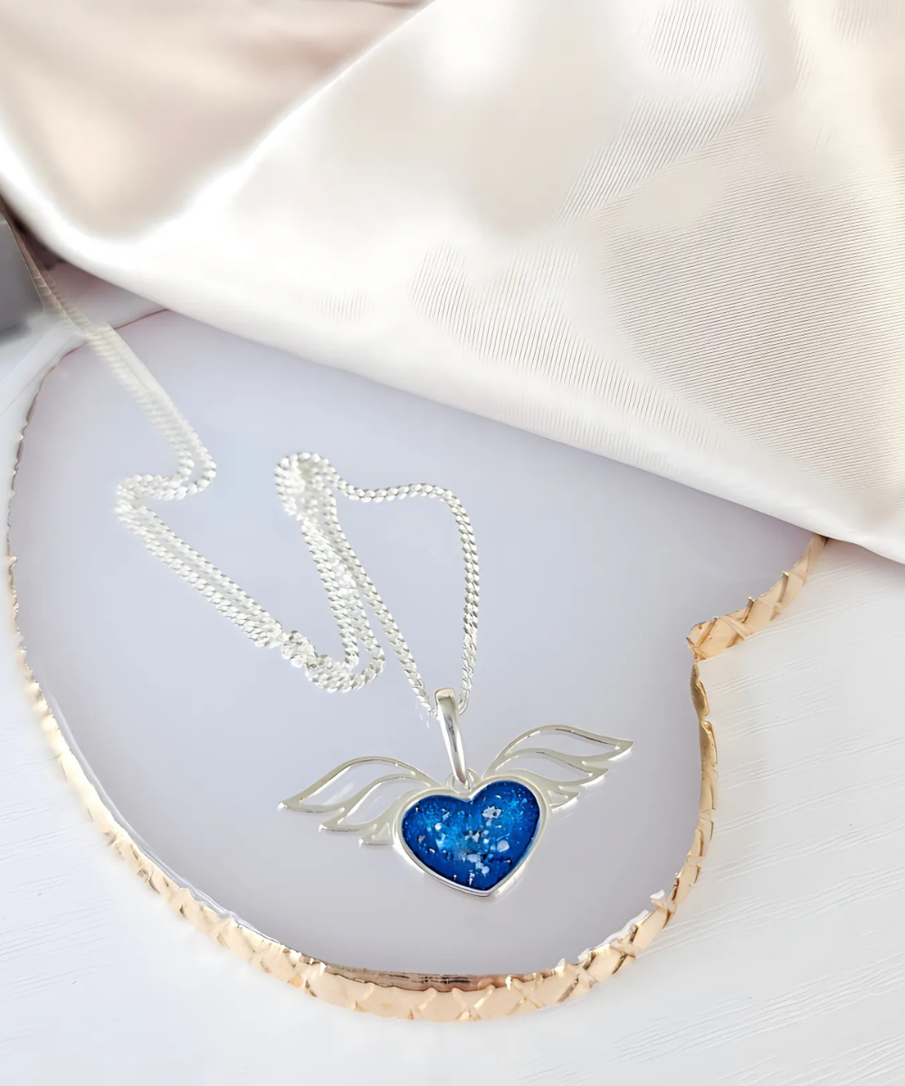 Angel Wing Heart Ashes Necklace