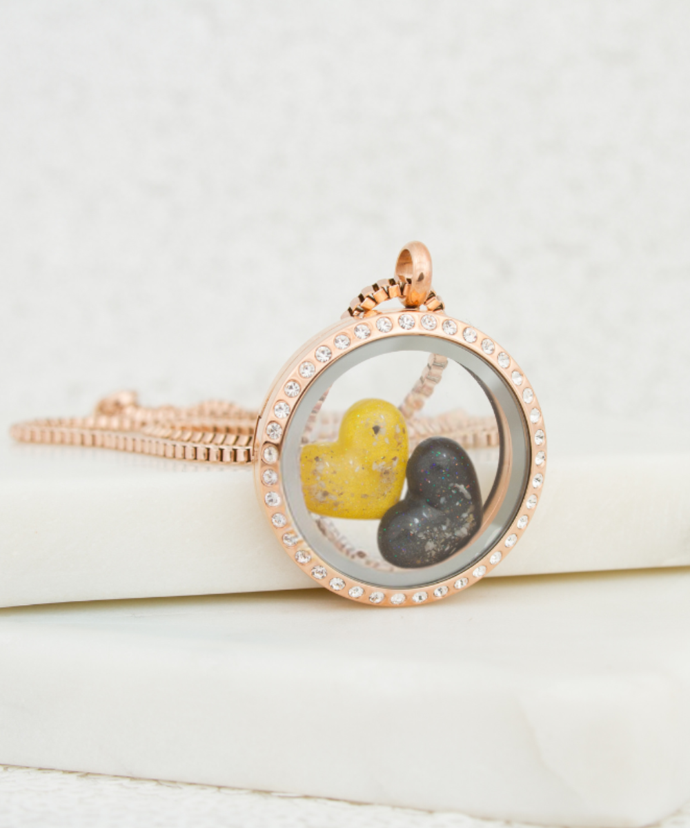 Double Heart Ashes Locket