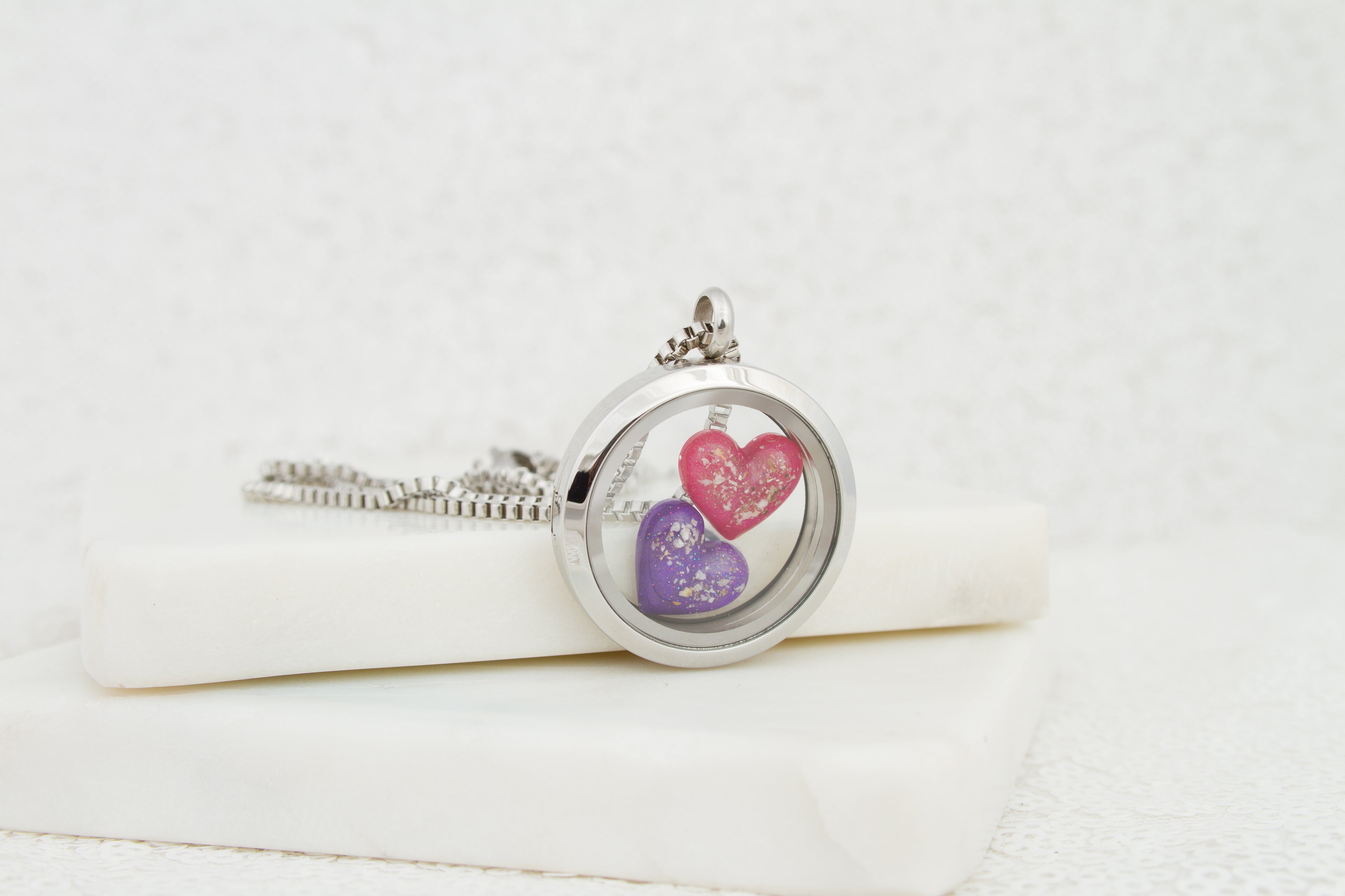 Double Heart Ashes Locket