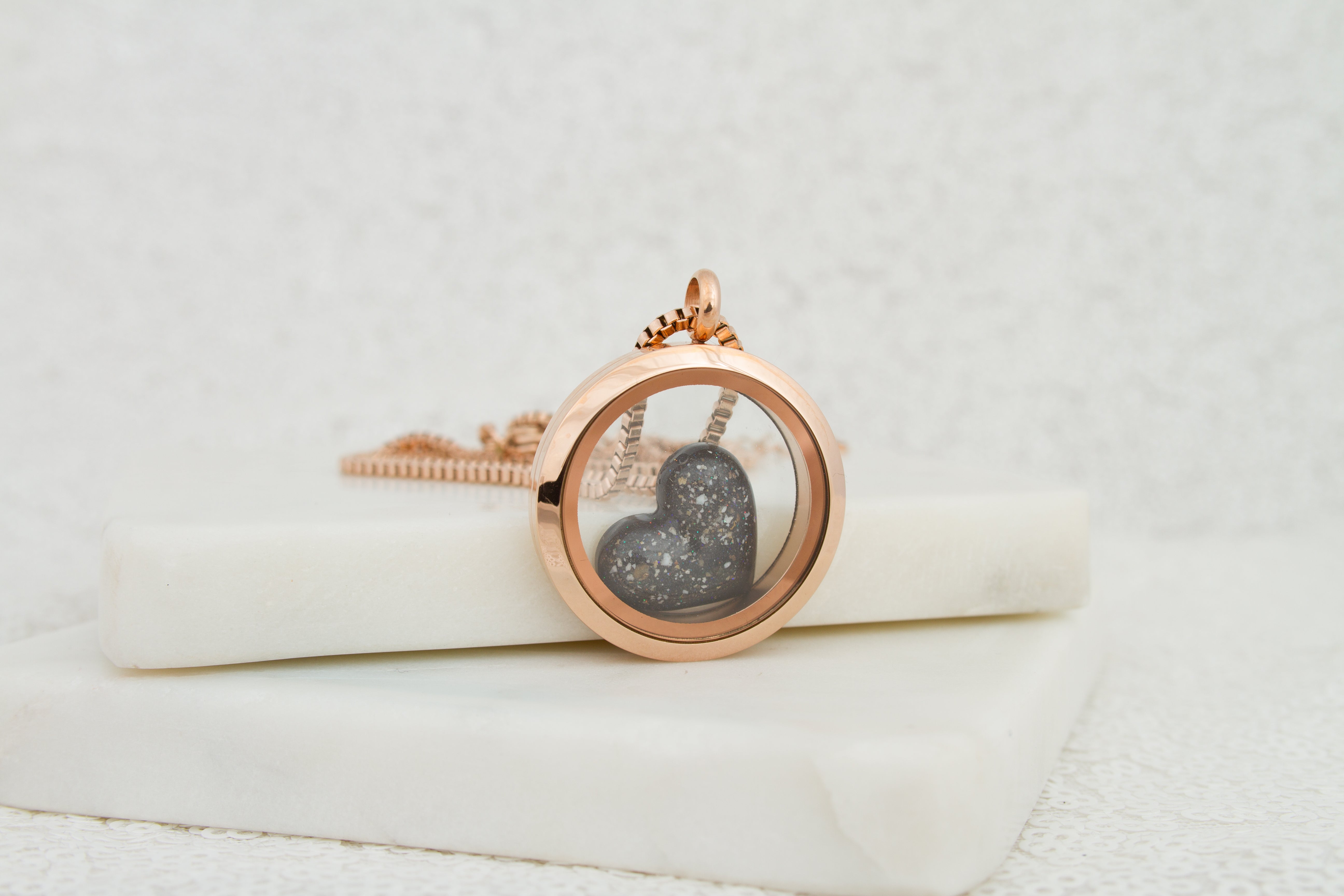 Rose Gold Ashes Heart Locket