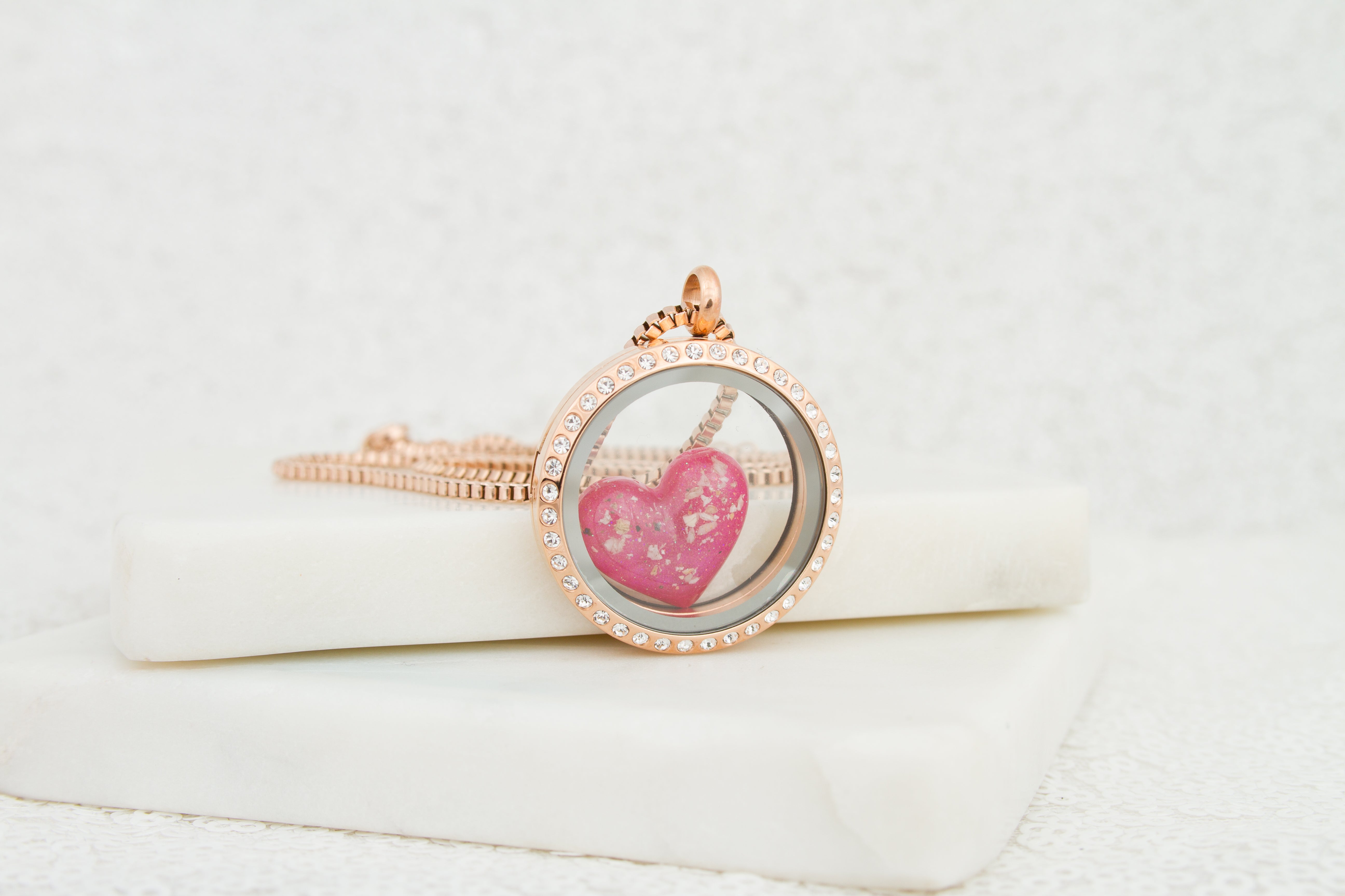 Rose Gold Ashes Heart Locket
