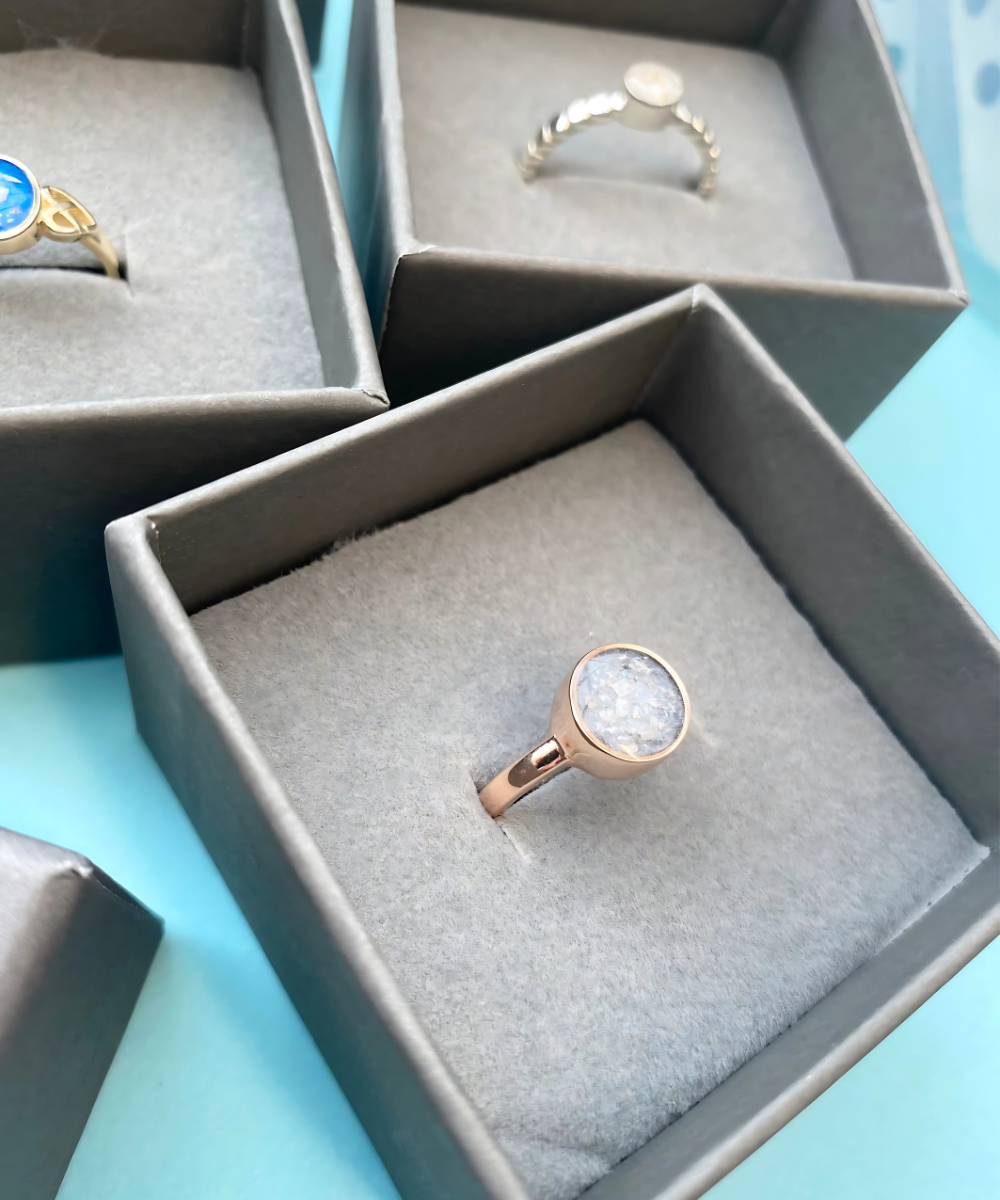 Solitaire Ashes Ring