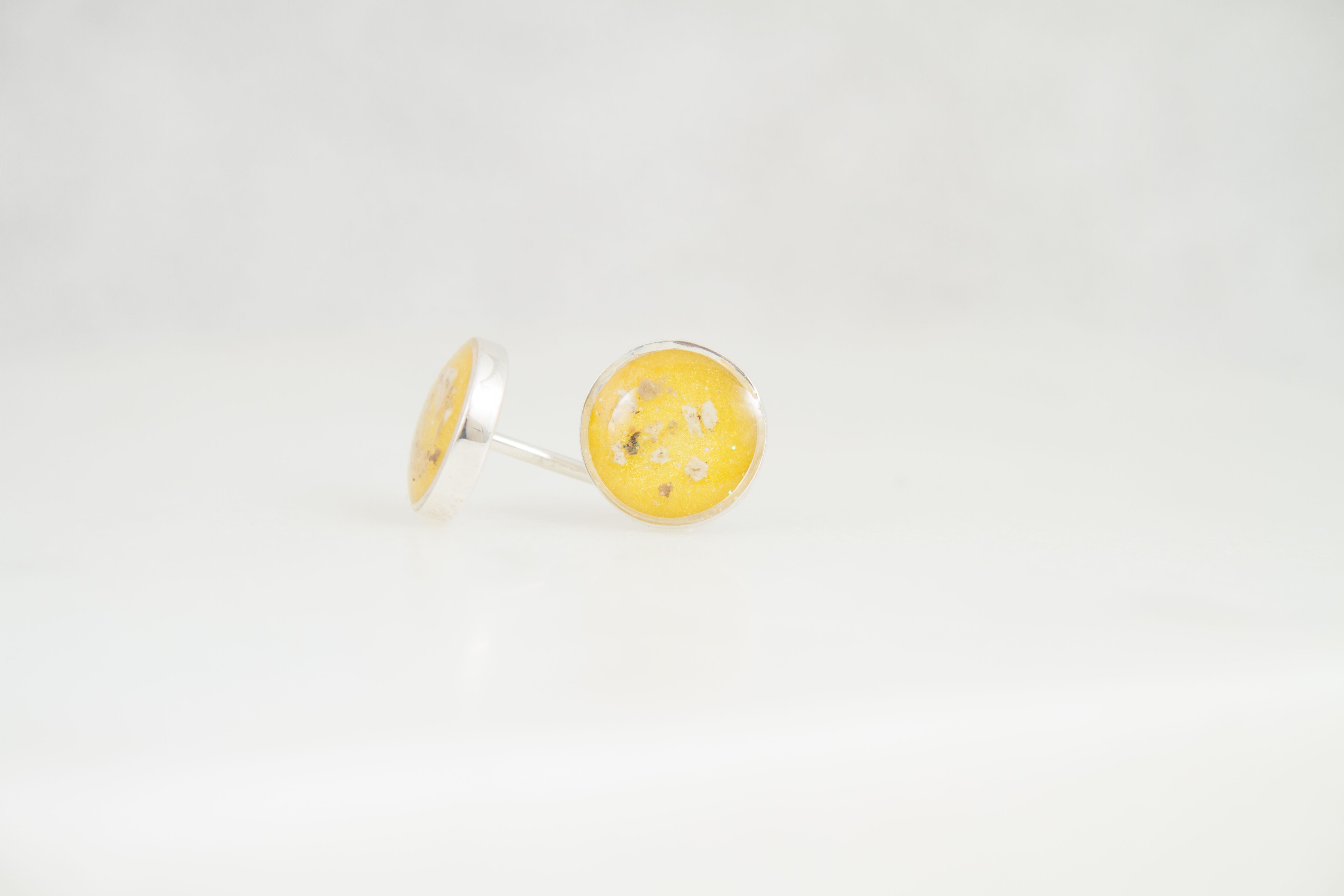 8mm Circle Stud Ashes Earrings