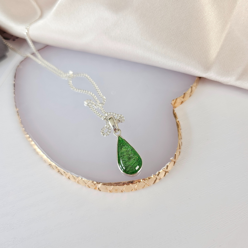 Teardrop Hair/Fur Necklace