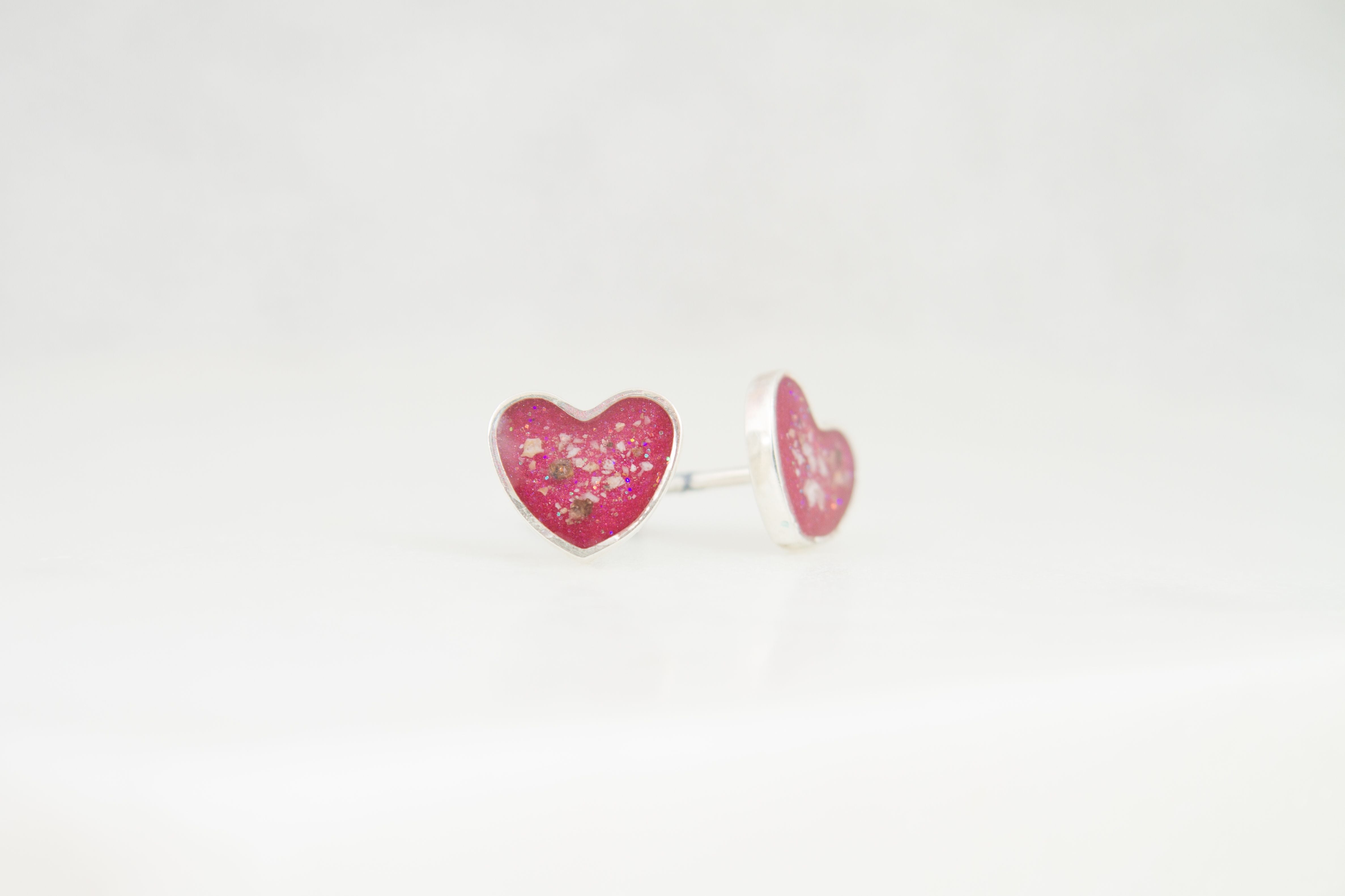 Heart Stud Ashes Earrings