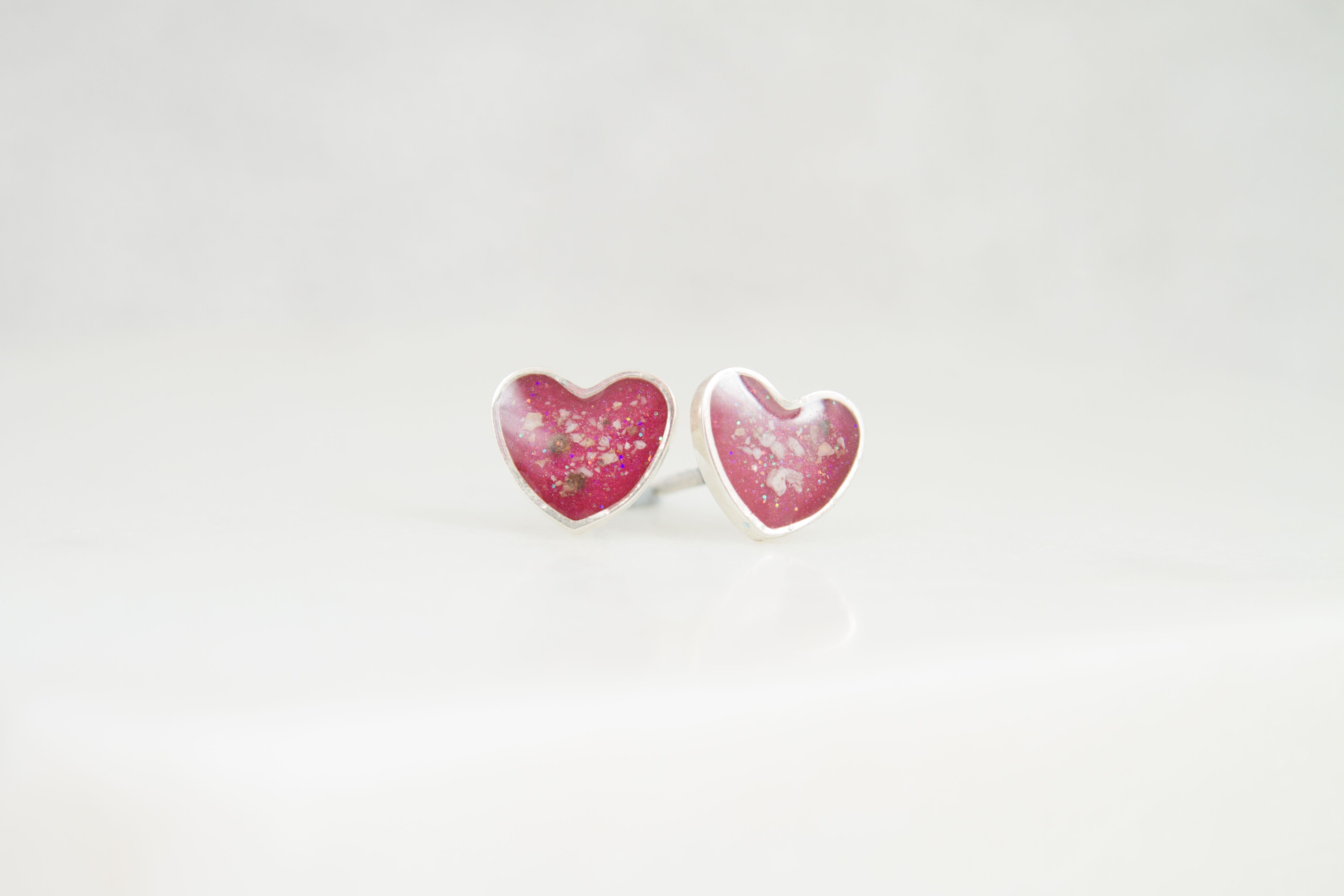 Heart Stud Ashes Earrings