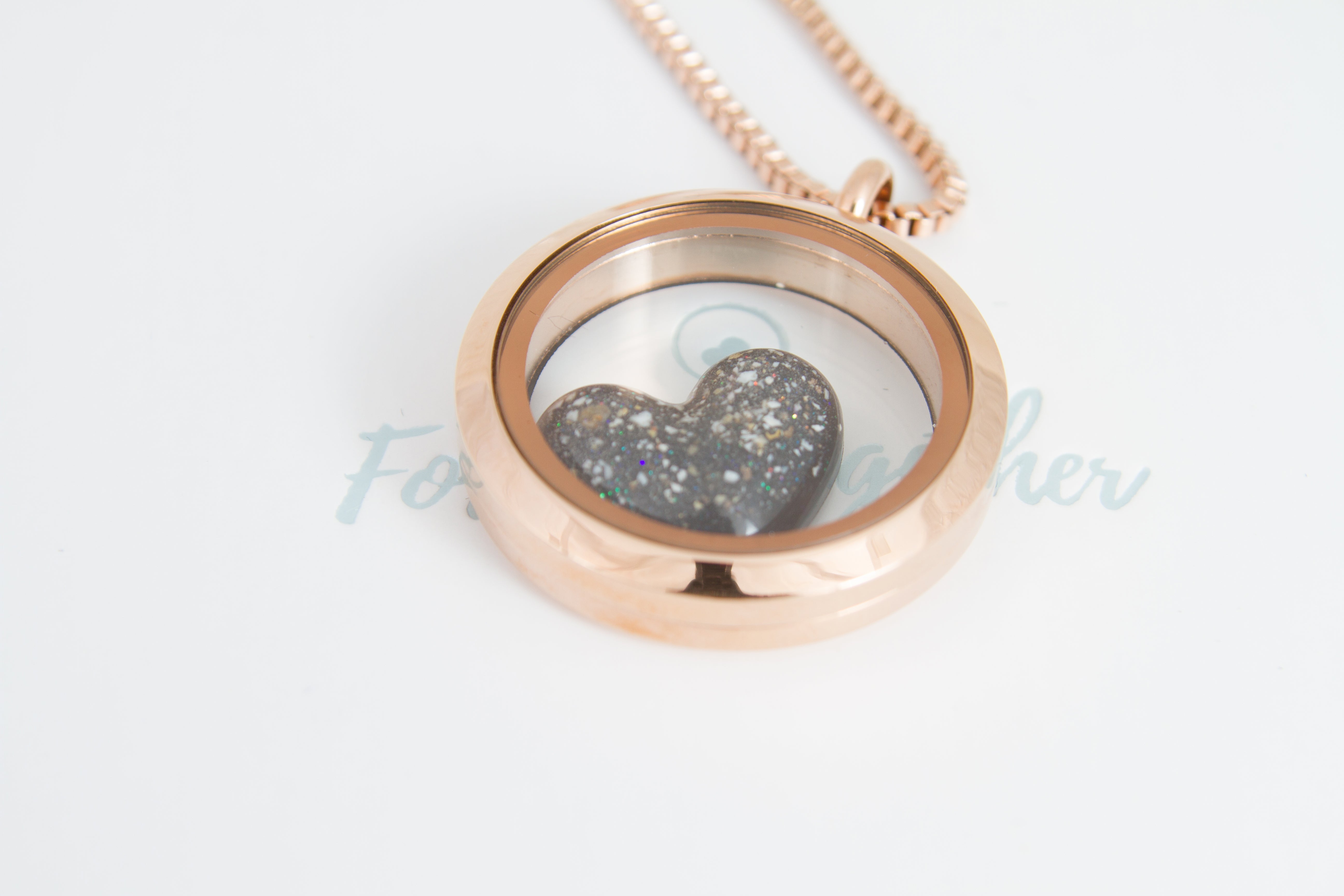 Rose Gold Ashes Heart Locket