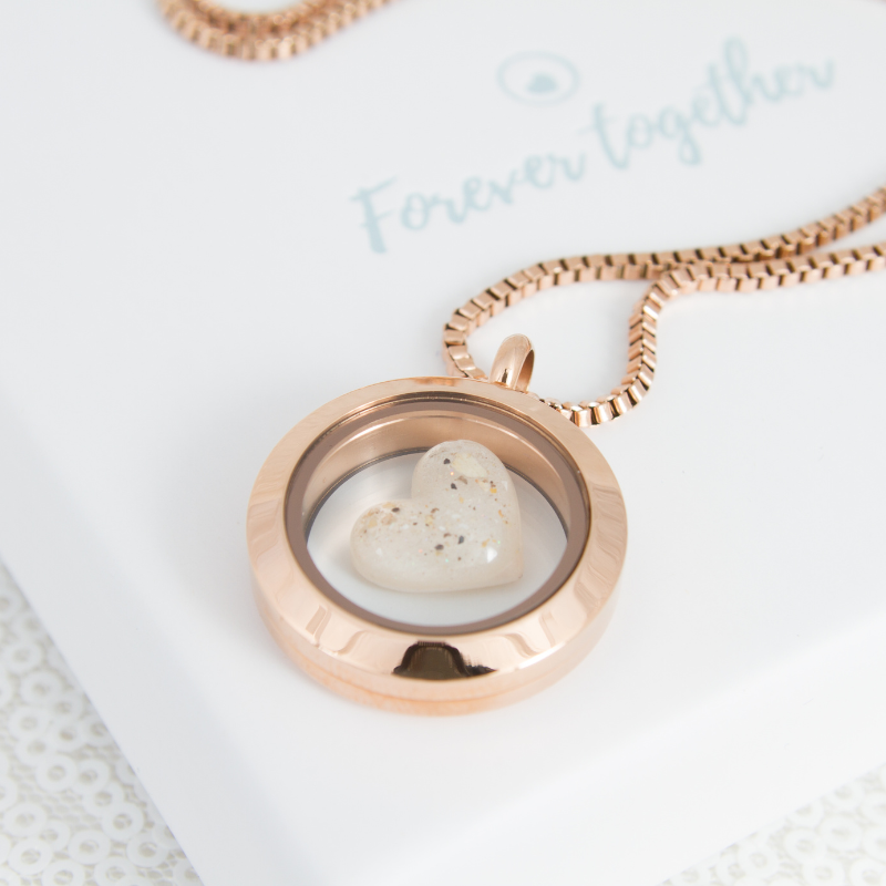 Rose Gold Ashes Heart Locket