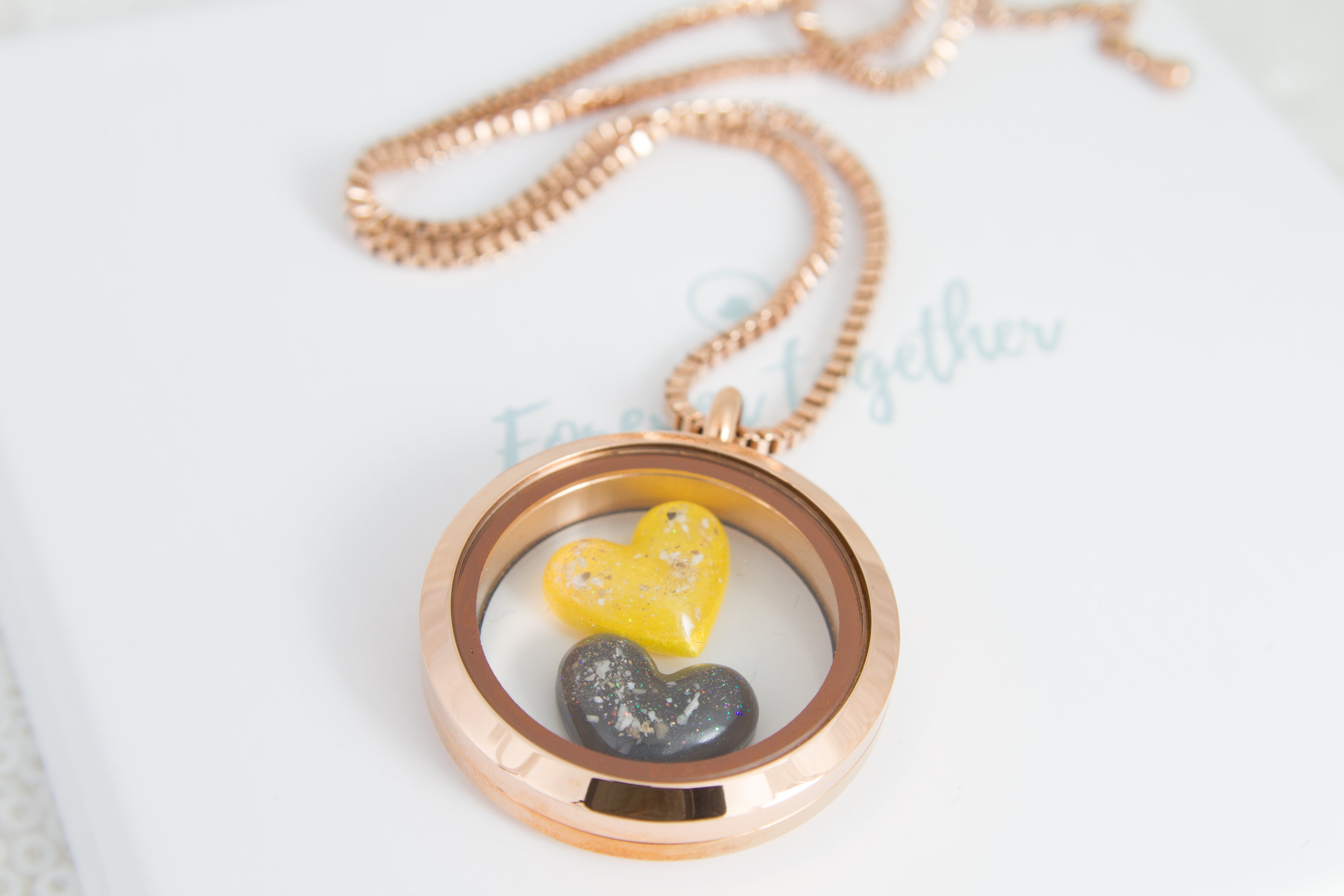 Double Heart Ashes Locket