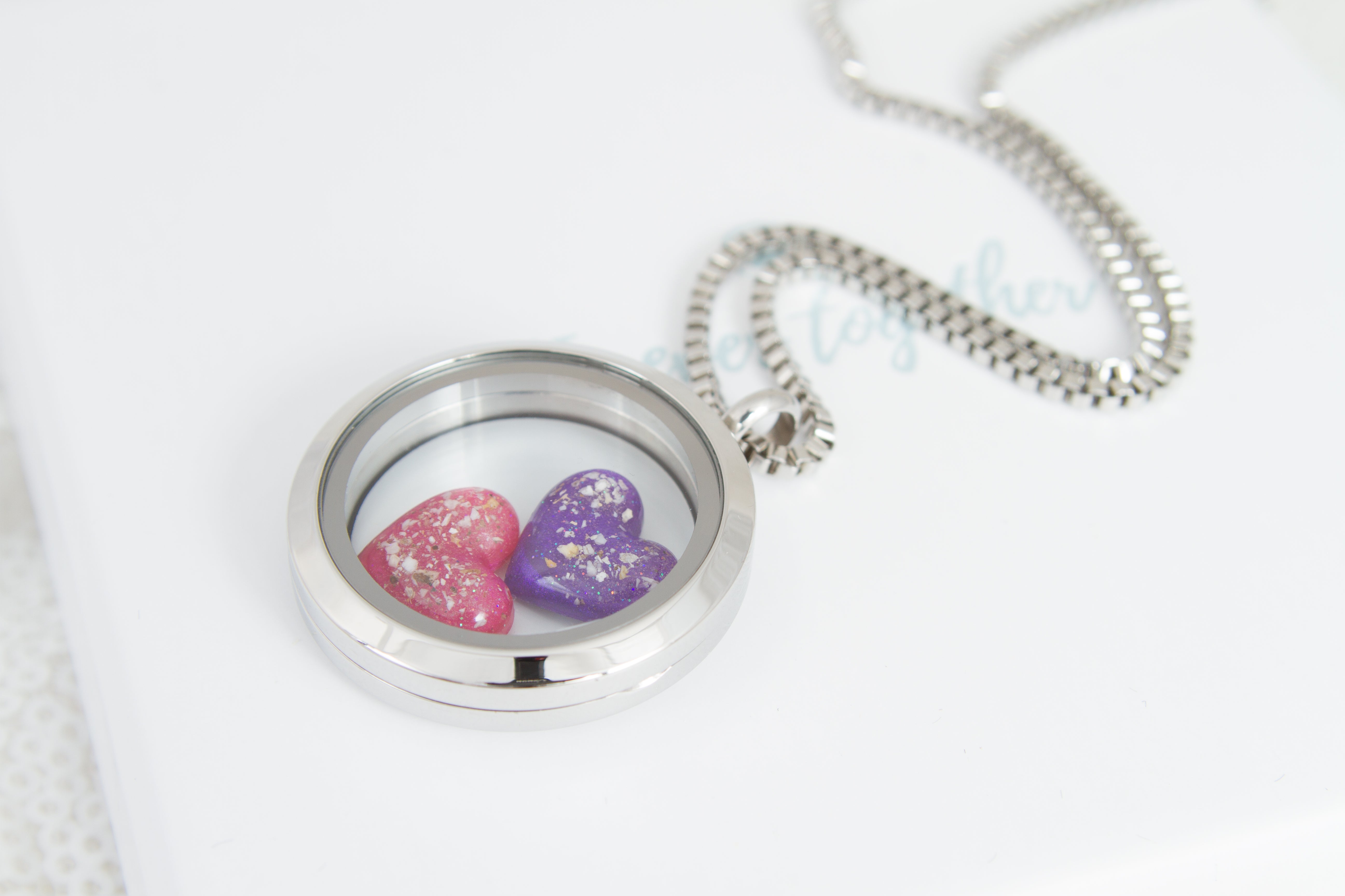 Double Heart Ashes Locket
