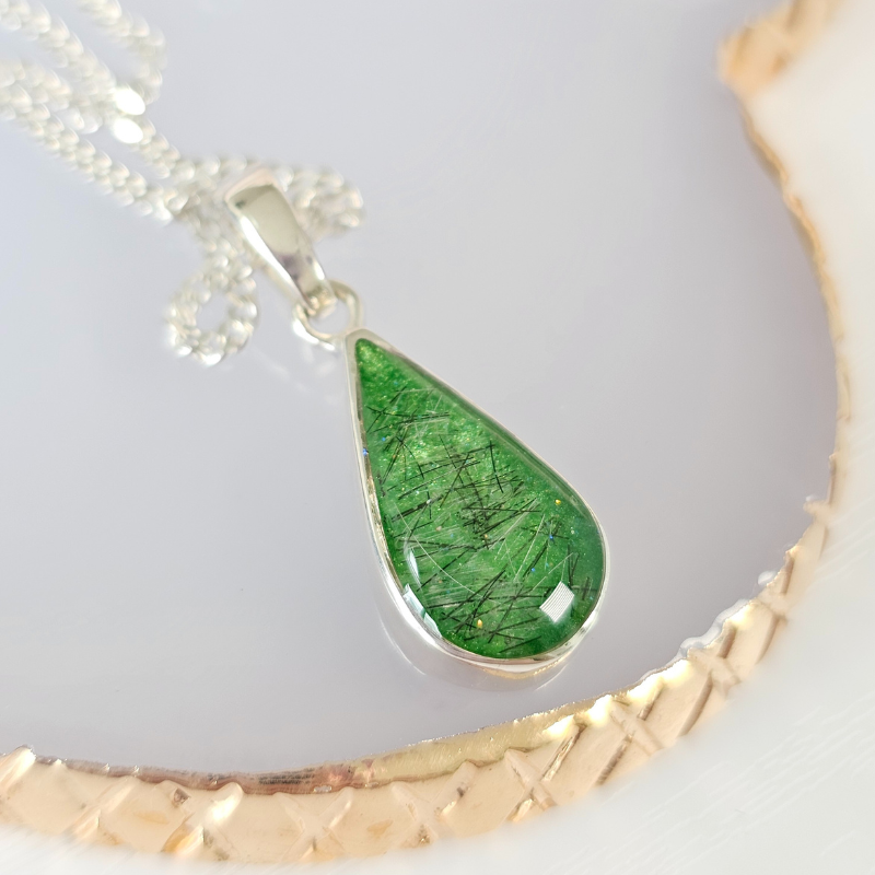 Teardrop Hair/Fur Necklace