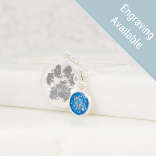 Paw Print Ashes Circle Necklace